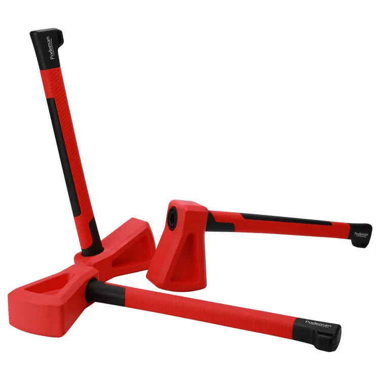 Red plastic fitness axe measuring 45cm length for home strength training equipment