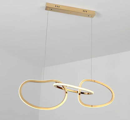 Postmodern minimalist dining chandelier with rattan and glass LED lighting
