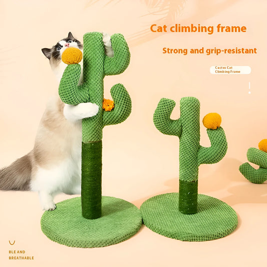 Masson cactus design cat scratching pole and a flat coconut tree sisal scratch board for cats.