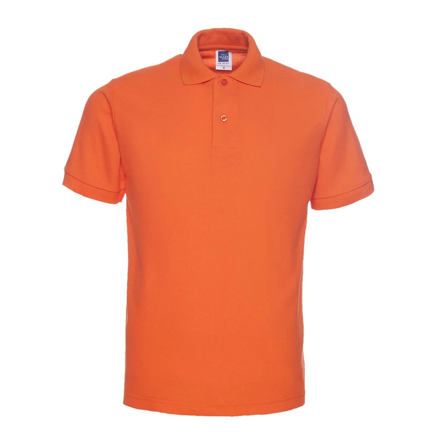 Solid colour short sleeve polo shirt in cotton blend fabric, plus size loose fit for summer wear