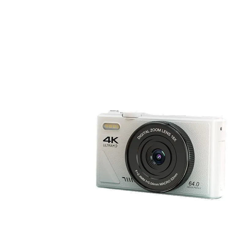Compact CCD digital camera with Full HD screen and WiFi transmission, 11.5cm x 4.6cm x 6.95cm, in black, pink or white.