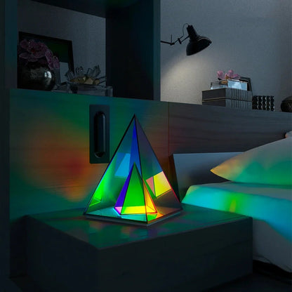 Acrylic cube LED table lamp with modern design and dimensions 24x22x22cm