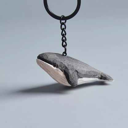 Handmade wooden cat trinkets in gray and orange, perfect for decor or gifts