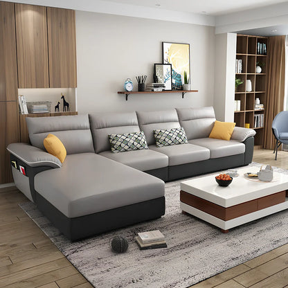 2.18-metre three-seater fabric sofa with wood frame and high-density sponge filling in modern minimalist design