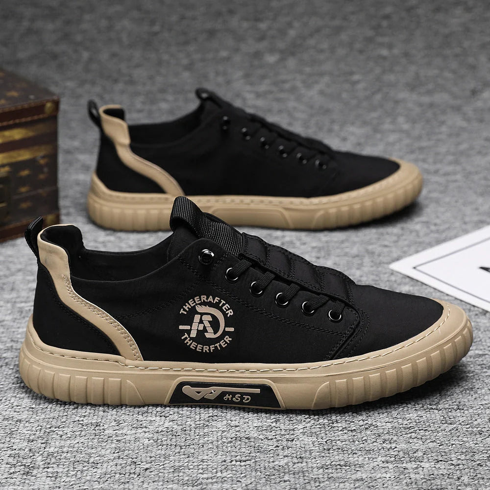 Men's casual canvas shoes with breathable mesh lining in multiple colors