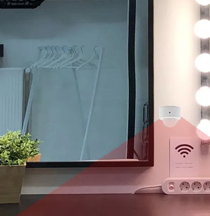 White wireless infrared body sensor with ZigBee3.0 connectivity for home security