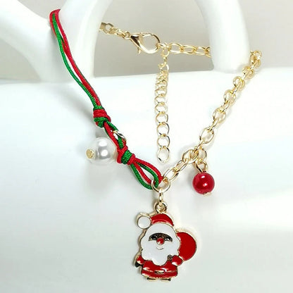 Charming Christmas bracelet with festive charms like Santa, snowmen, and snowflakes