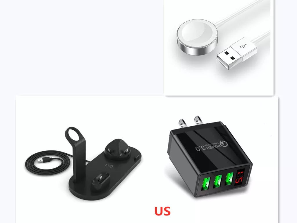 360-degree rotatable wireless charger stand with fast 10W charging for iPhone and Samsung devices