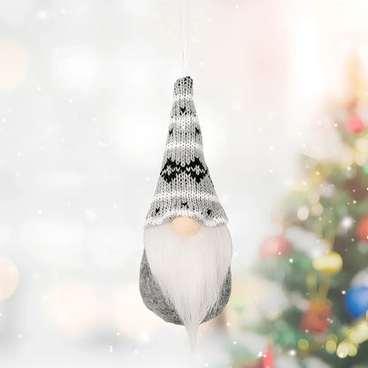 Christmas knitted small pendant decoration in red with 8cm diameter non-woven fabric construction