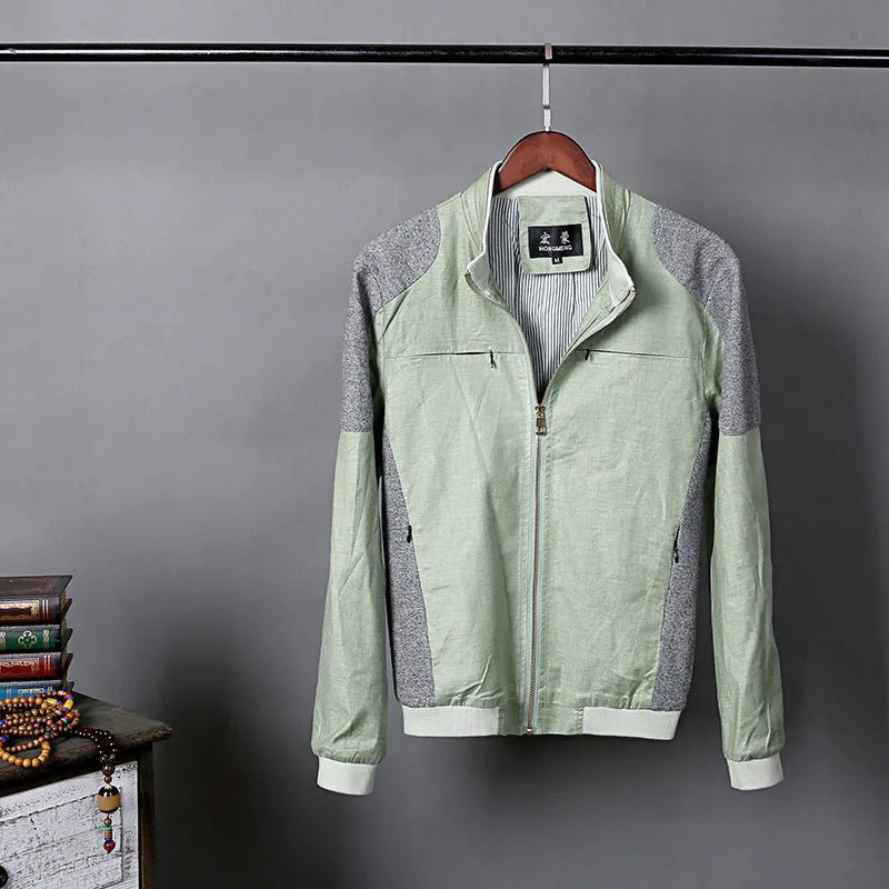 Men's thin cotton linen jacket in regular fit available in sizes M through 6XL