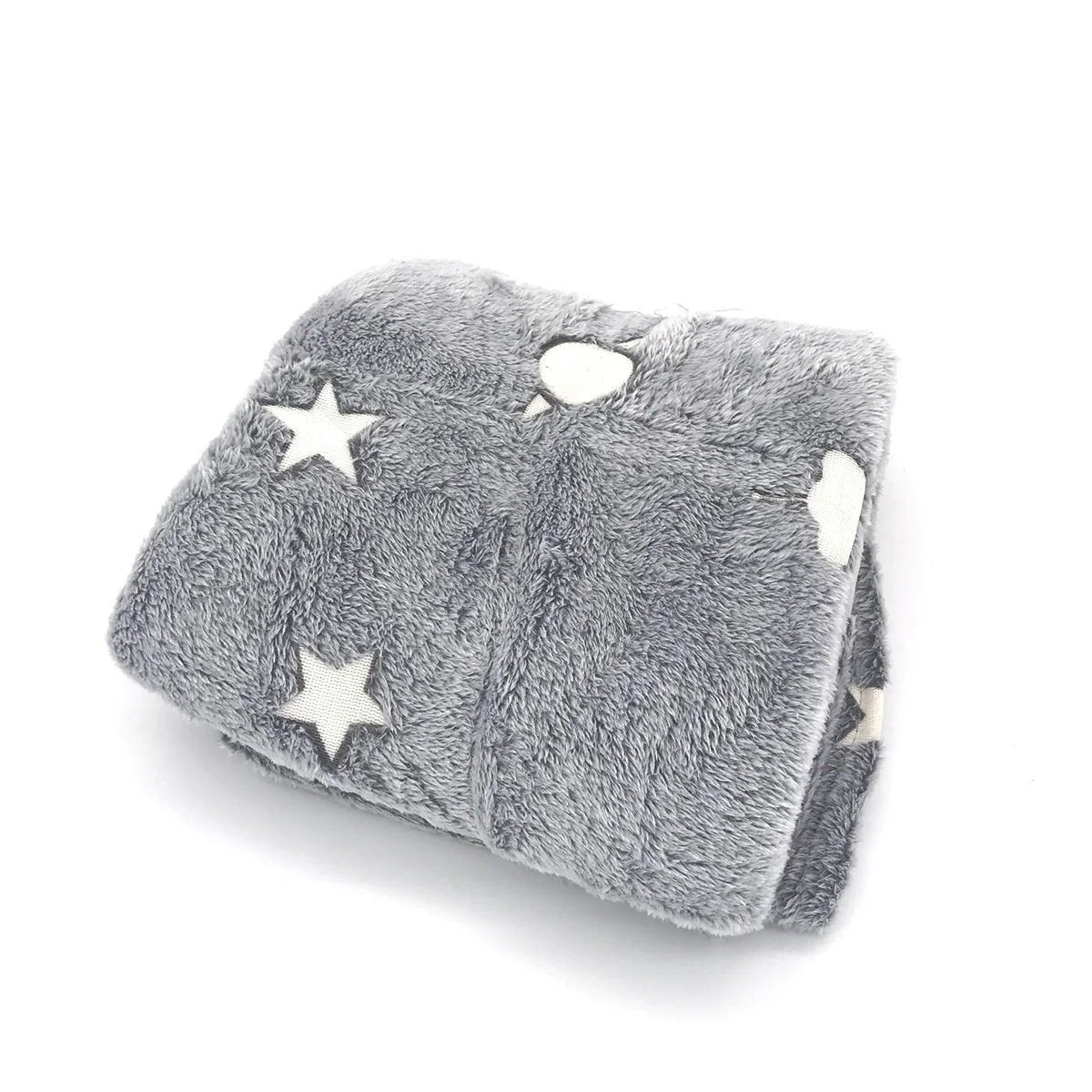Glowing polyester wool blanket with stars and moons pattern for nighttime comfort