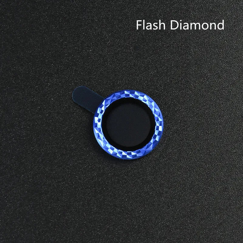 iPhone 12 lens protective film with diamond-cut aluminium alloy ring and tempered glass layer