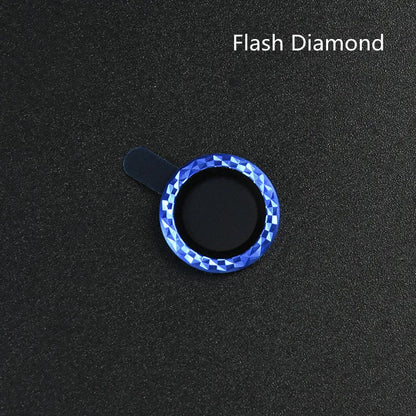iPhone 12 lens protective film with diamond-cut aluminium alloy ring and tempered glass layer
