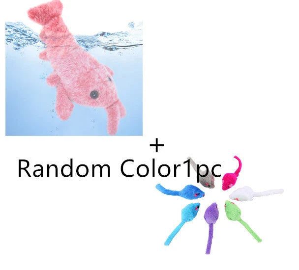 Vibrant Leaping Lobster USB-Powered Pet Toy with Swinging Tail and Automatic Movement
