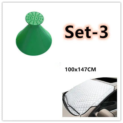 Car snow block aluminized film front windshield cover with external anti-theft design in size 100x147C or 143X93.
