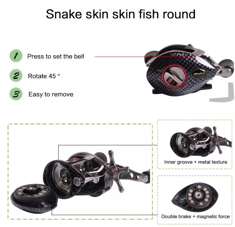 Raistar double centrifugal fishing reel with aluminum wheel and metal star brake