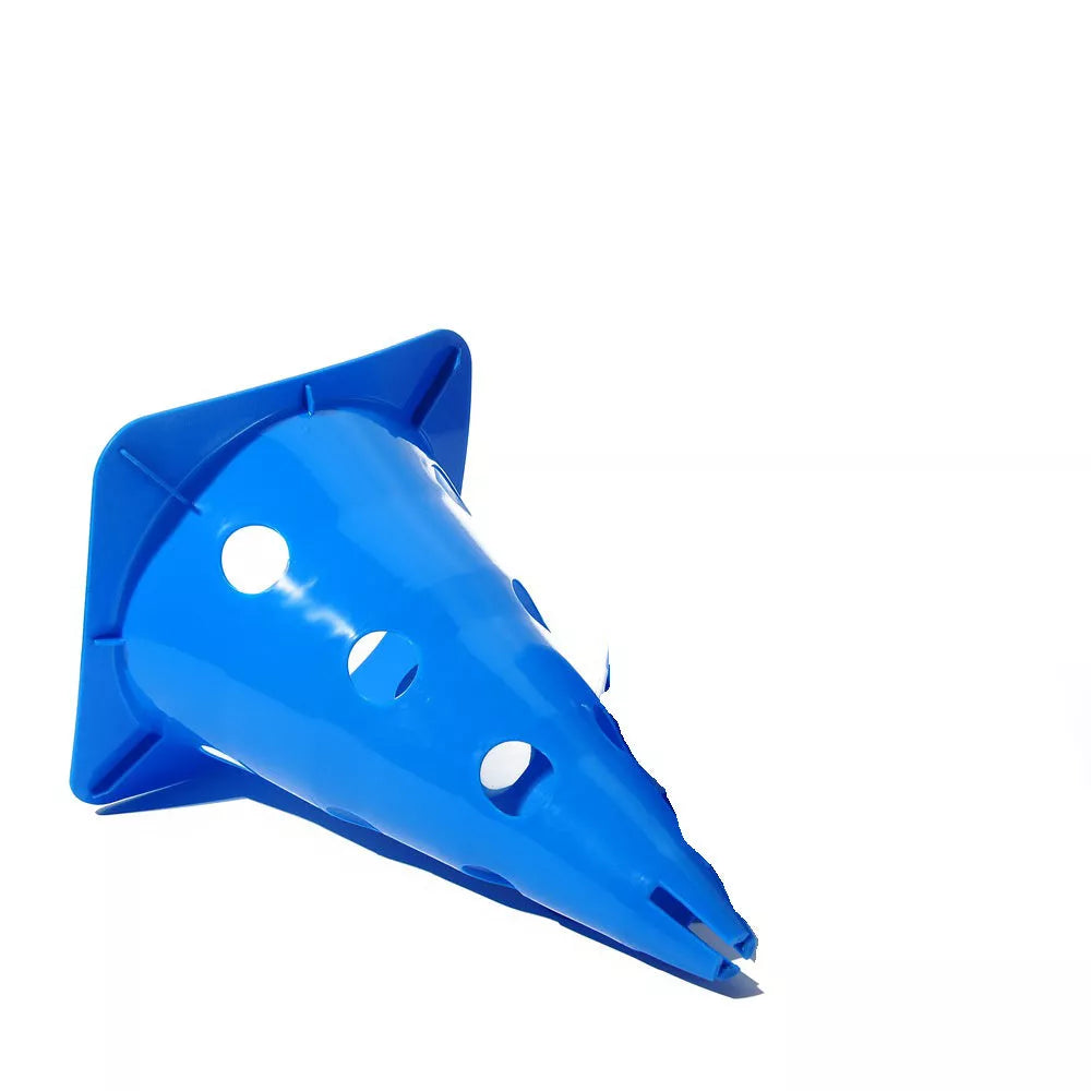 Bright orange football training cone with durable polyethylene construction, 30CM tall