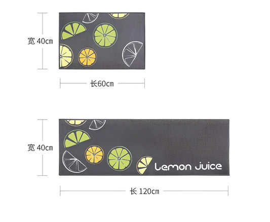 Kitchen non-slip mat with 10mm thickness showing textured surface and water-absorbent sponge lining