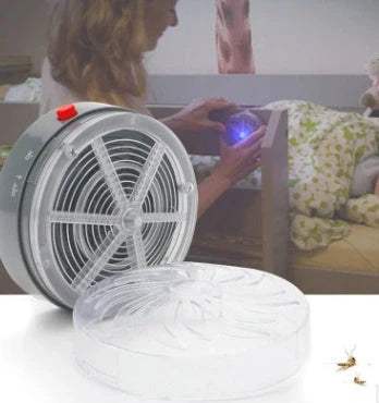 Solar-powered mosquito killer with LED light and suction cups for outdoor pest control