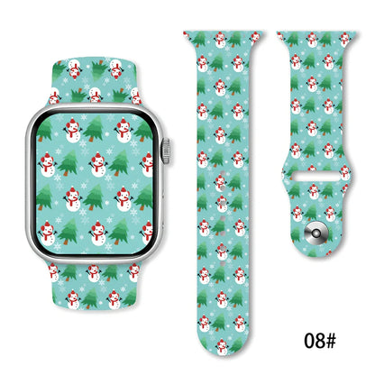 Christmas silicone watch strap in solid colours fitting 38-49mm watches with 30 colour options