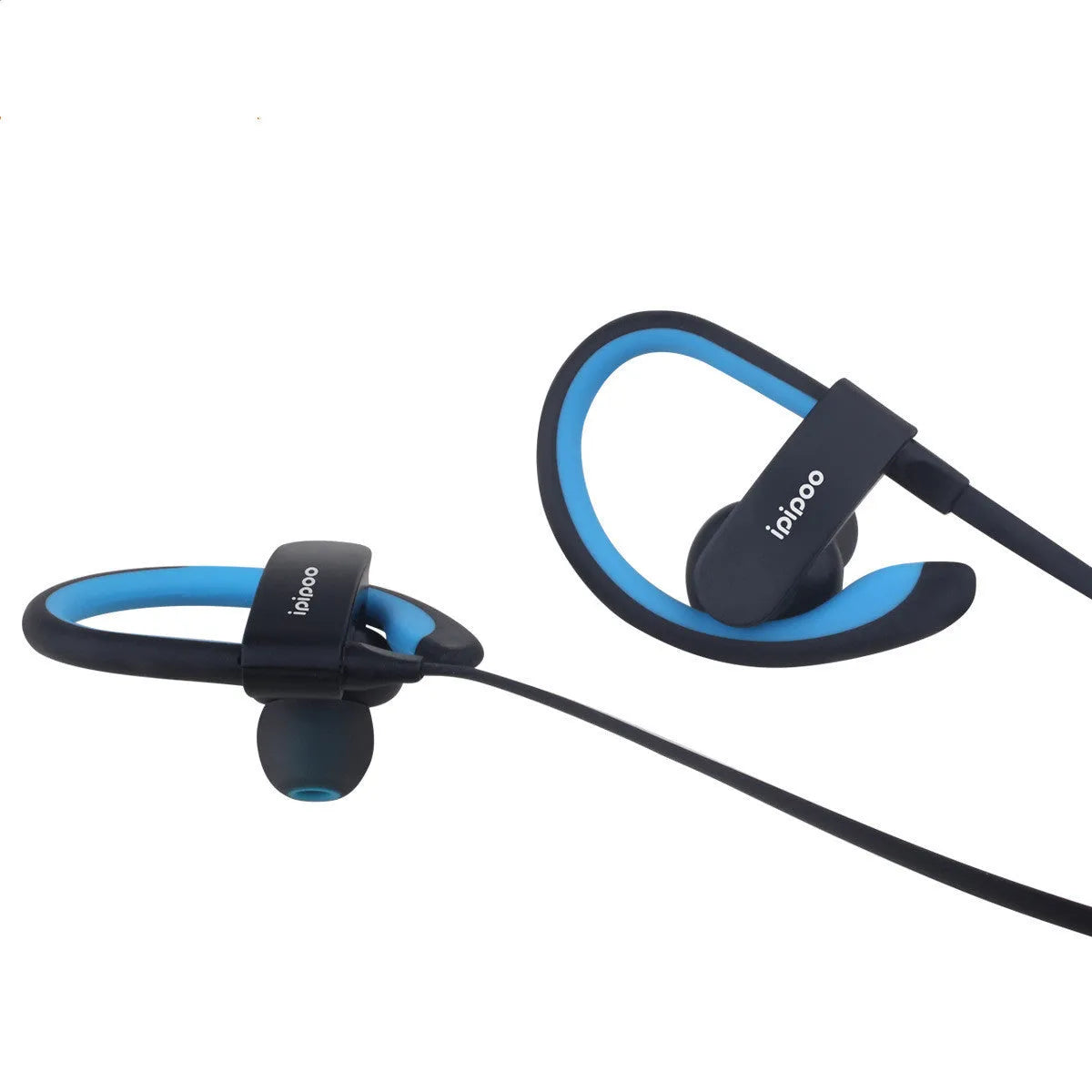Wireless sports headphones in blue colour with earplug design for running and fitness