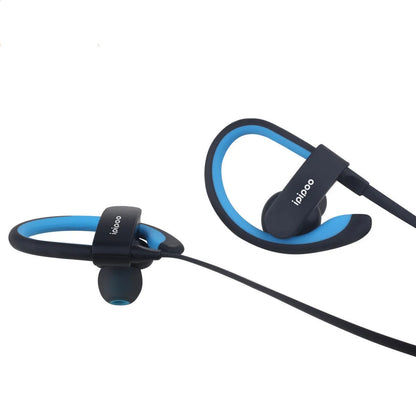 Wireless sports headphones in blue colour with earplug design for running and fitness