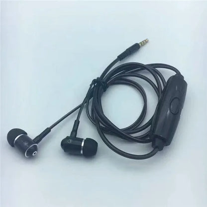 Blue Magic Light LED earphones with aluminium alloy shells and glowing EL lights, connected to a 3.5mm plug