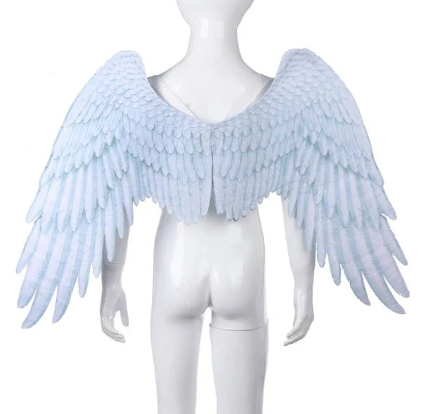 Captivating 3D Angel Wings in white and black, perfect for costume parties, cosplay, and more