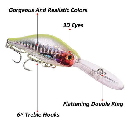 Floating Rock 10.5cm deep diving soft plastic minnow lure in multiple colours for freshwater fishing.