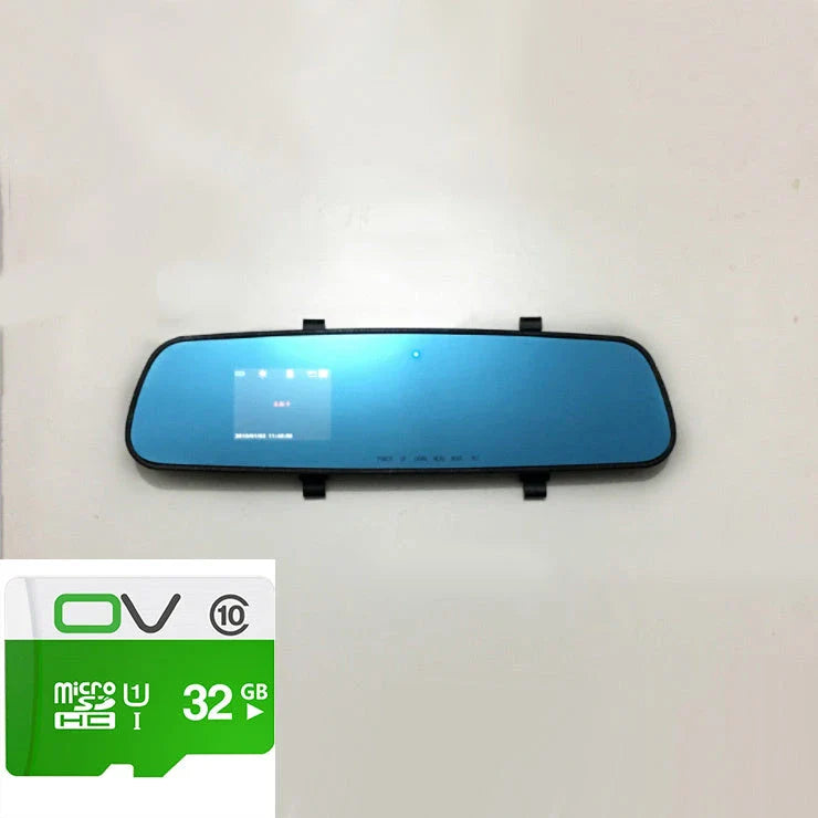 HD 1080P rearview mirror driving recorder with motion detection, rear-view mirror design, and wide-angle lens for enhanced road safety and clear video recording