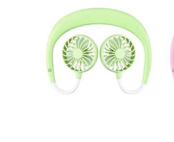 Portable USB charging fan with hanging neck design in various colors