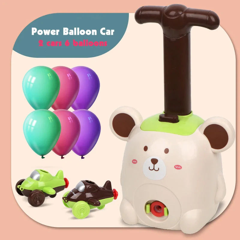 Inertia Flying Power Balloon Car in various designs, perfect for educational play