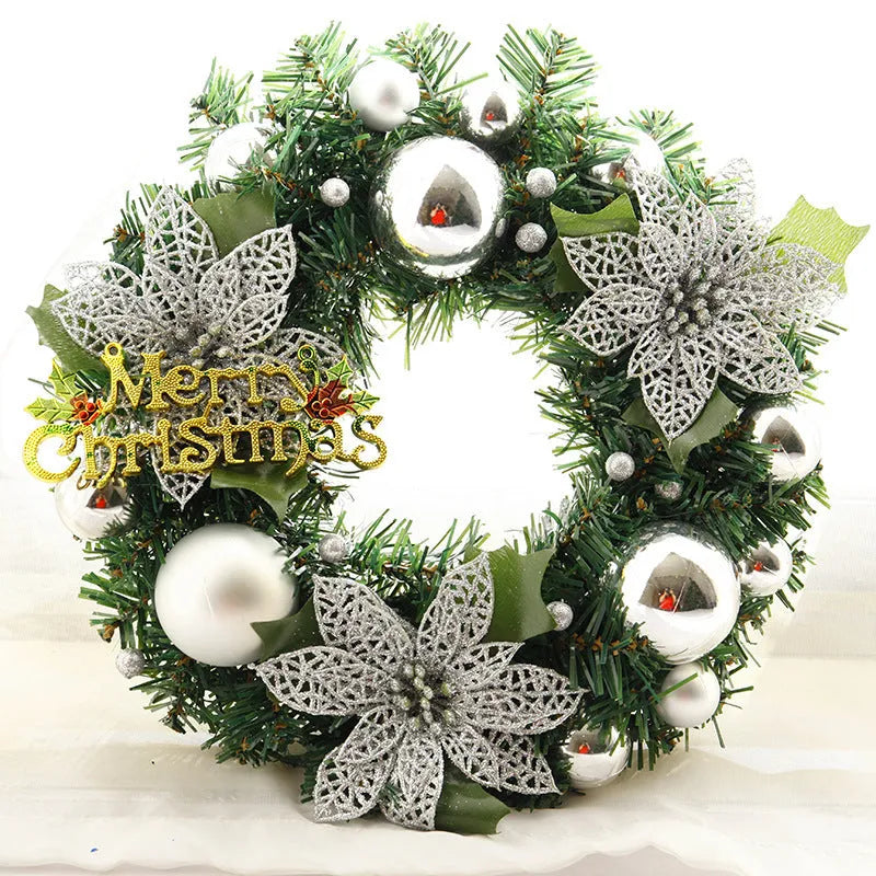 30cm multicolour plastic Christmas wreath decoration for door or garden