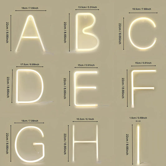 LED English alphabet letter light with plastic shell and night light colour option
