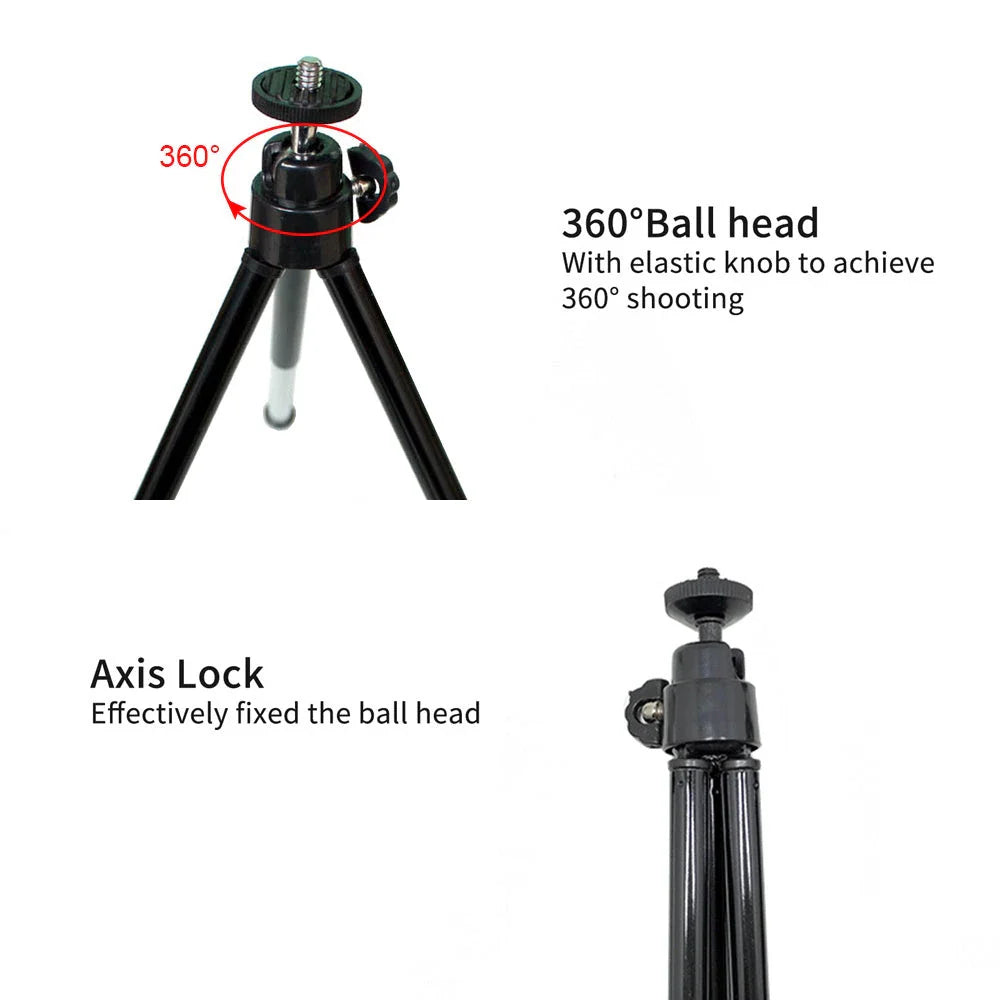 Compact and flexible tripod stand with 360-degree swivel for digital cameras and camcorders