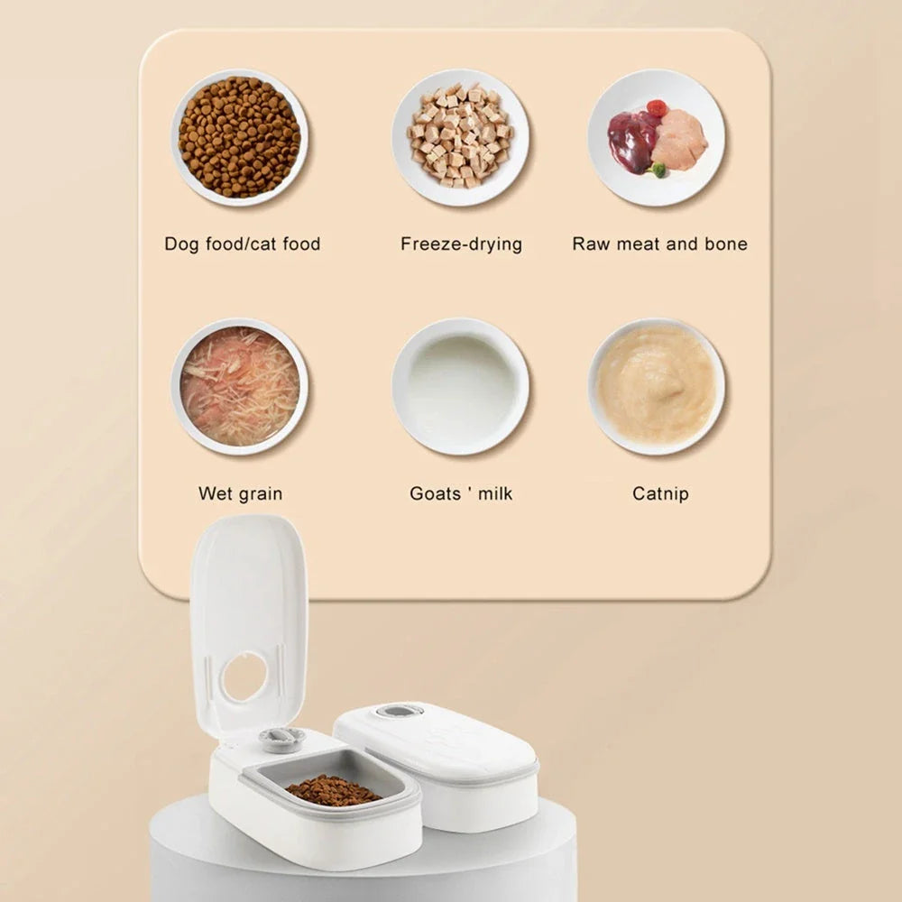 Automatic Pet Feeder with Stainless Steel Bowl for Cats and Dogs, Gravity-Powered Feeding Solution
