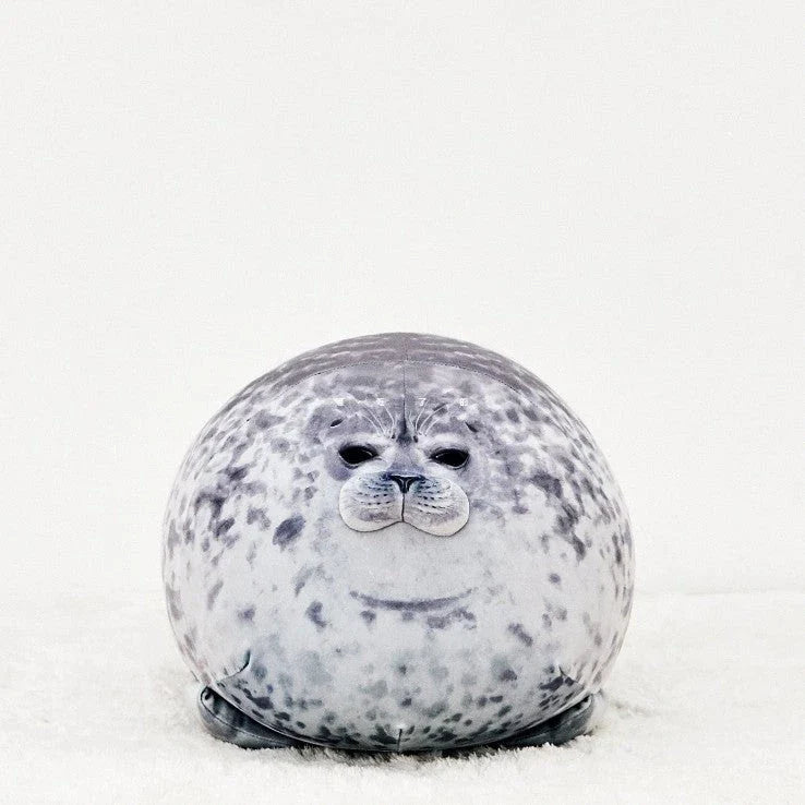 Adorable, lifelike plush seal pillow in white, grey, and multicolor options, made of soft, stretchy velvet fabric and PP cotton fill for cozy comfort