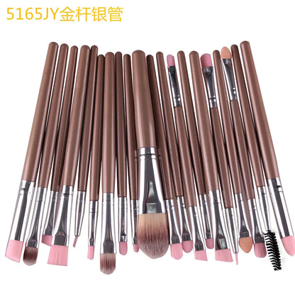 Cosmetic brush kit with 3cm nylon bristles and 14cm plastic handles in multiple colours