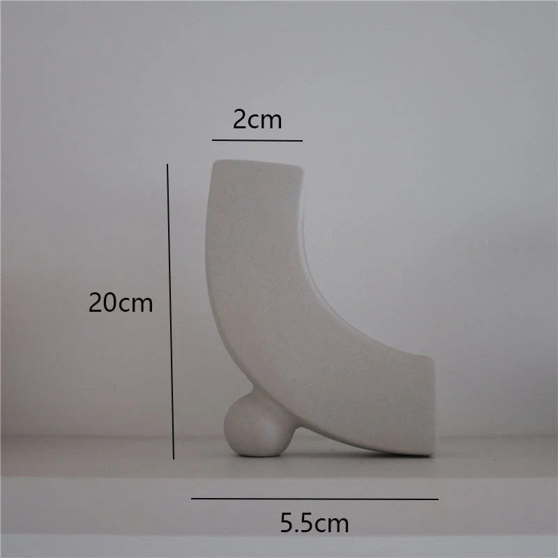 Minimalist ceramic vase set for modern home decor with rough texture