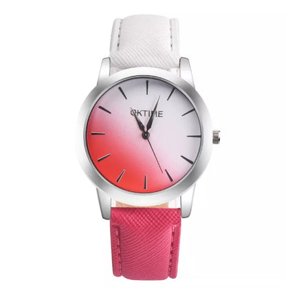 Retro Rainbow Analog Quartz Watch for Women with waterproof feature and vibrant colors