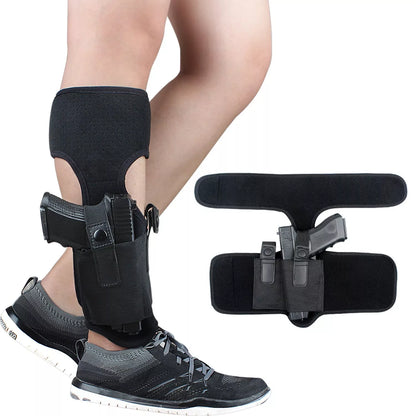 Invisible Ankle Holster for universal pistol carry in black neoprene