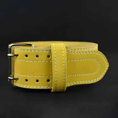 Four-layer cowhide leather sports fitness belt for weightlifting support
