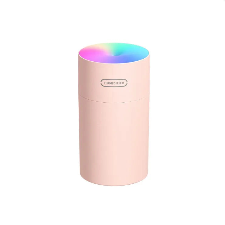 Pink white or navy blue USB desktop humidifier with LED mood lights and 300ml water tank