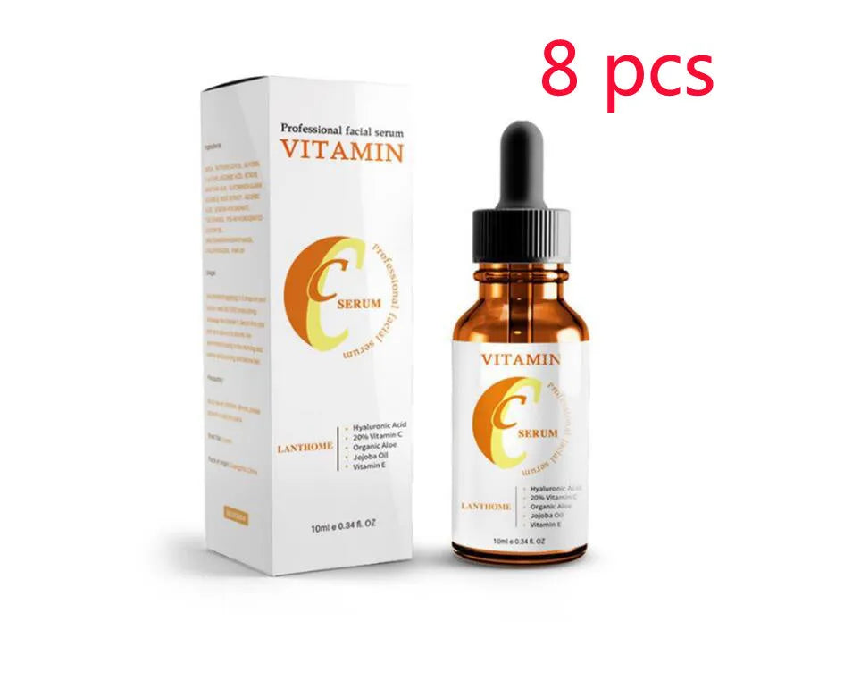 10ml bottle of Vitamin C Hyaluronic Acid facial serum for anti-aging and brightening.