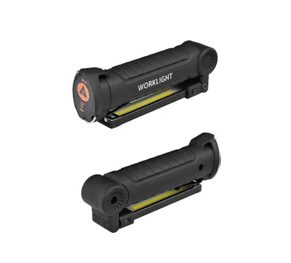 Powerful COB LED Tactical Flashlight with carbon-fiber-infused body, magnetic base, and multiple lighting modes