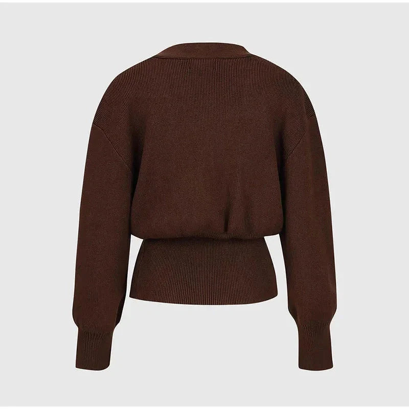 Stylish V-neck knit cardigan for women in various colors
