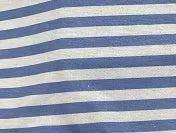 Women's striped long-sleeve hoodie in blue, pink, or orange with front pocket