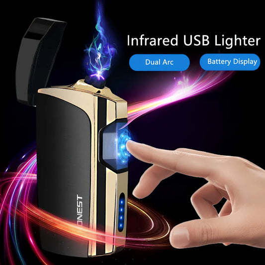Metal windproof multi-function lighter measuring 74.6mm with five colour options