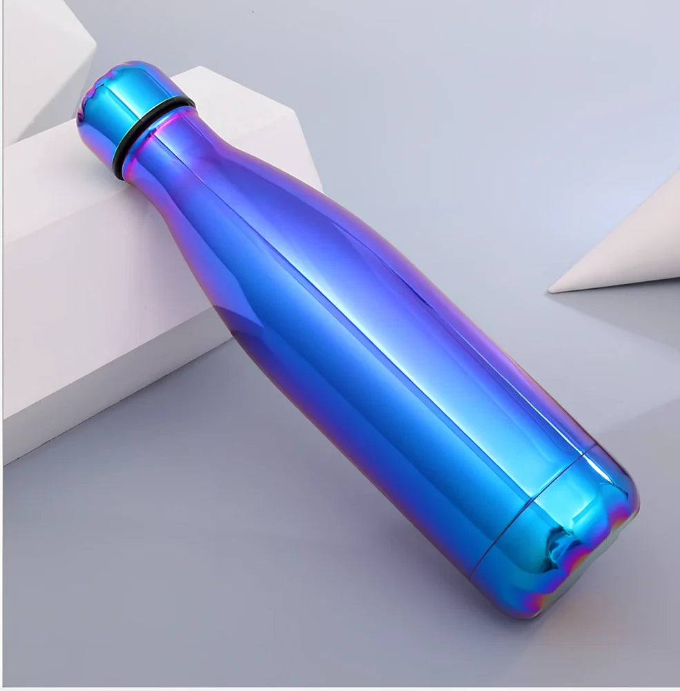Stainless steel thermal water bottle with 500ml capacity and vacuum insulation technology
