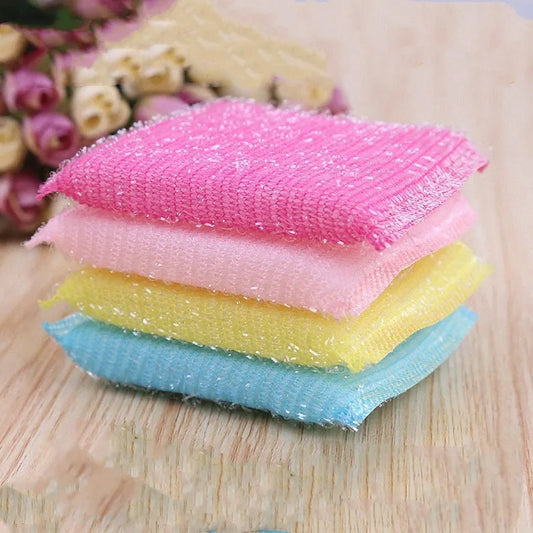 Fine stripe scrubbing King sponge mop with pinstripe fabric design in macaron colours for utensil cleaning